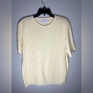 Alfred Dunner Ivory Diamond Knit Top